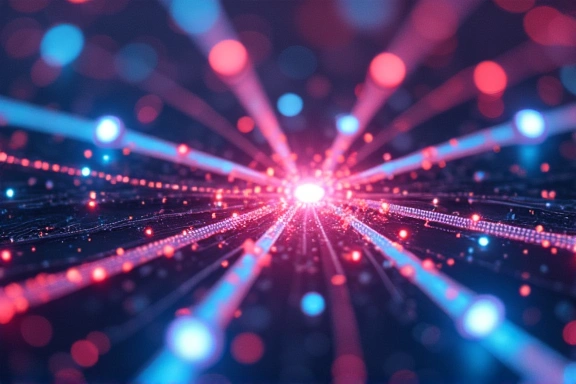 Abstract representation of a vibrant, interconnected gaming community, with flowing lines and glowing nodes, symbolizing engagement and fun.
