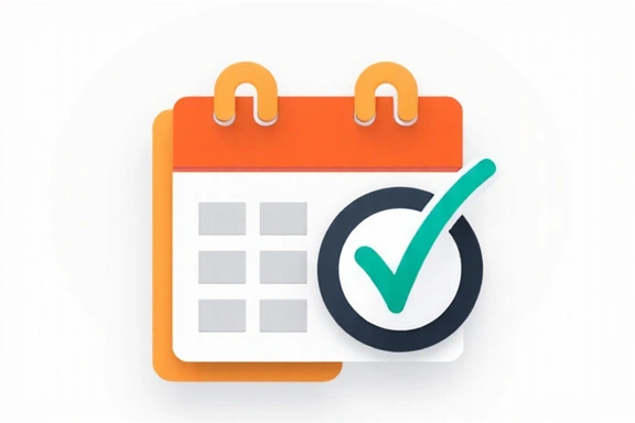 Calendar with a checkmark