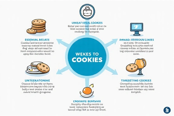 Diagram showing different types of cookies and their functions