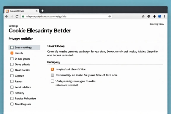Illustration of a browser settings interface for managing cookies