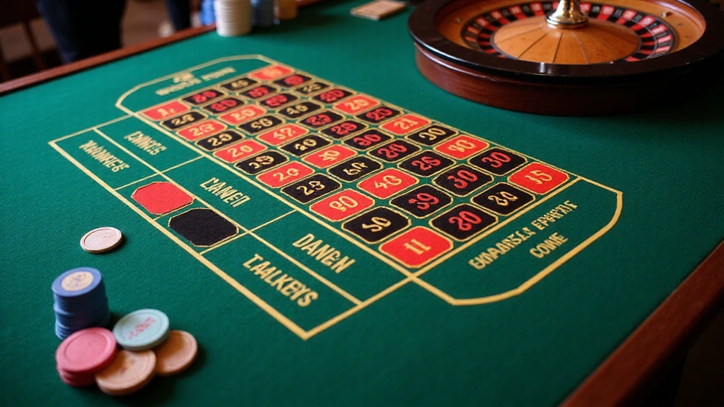 Roulette betting table layout